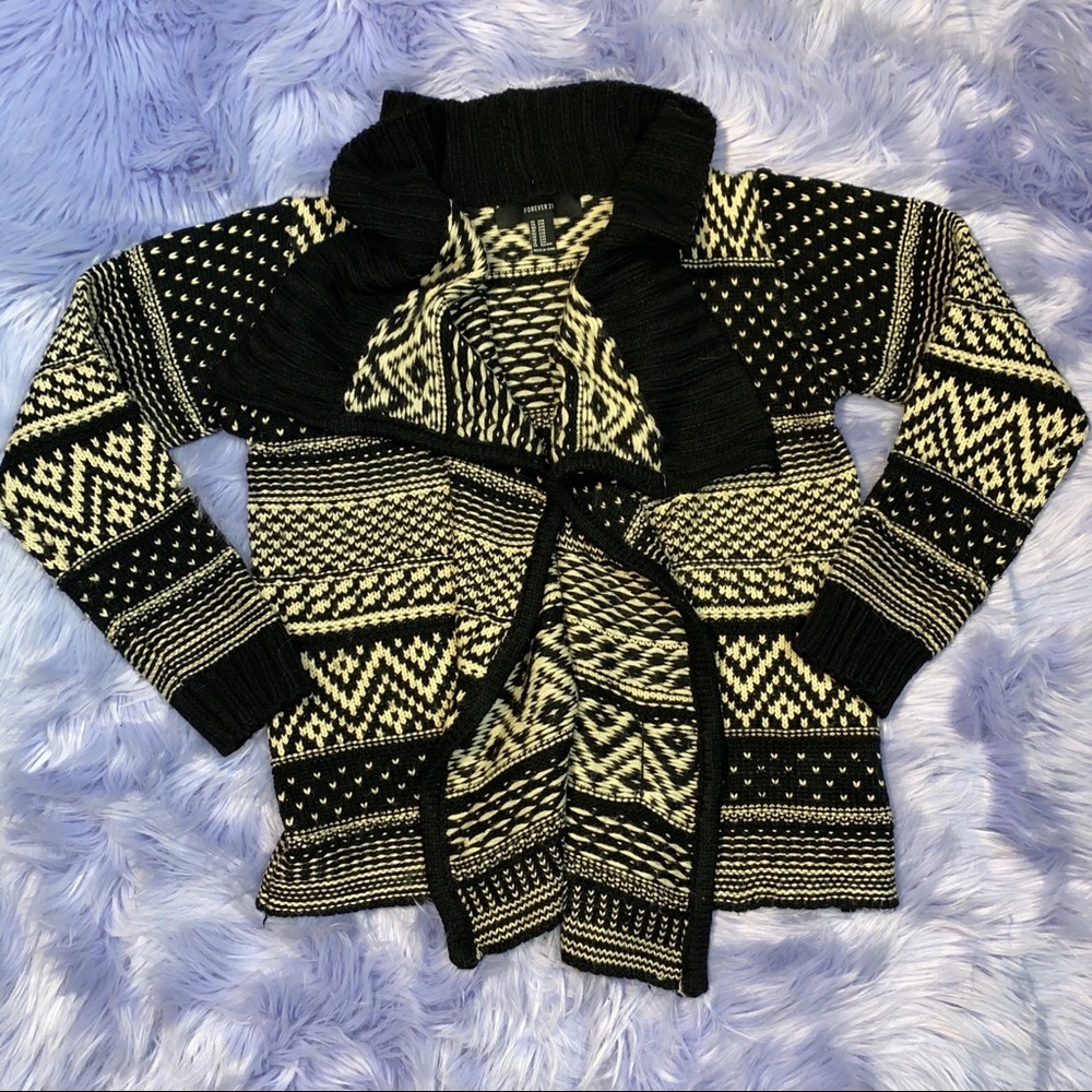 Black & Brown Knitted Cardigan - Picture 2 of 4